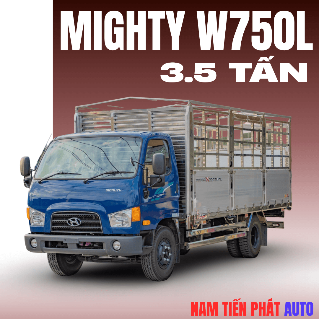 Xe tải Hyundai Mighty W750 thùng mui bạt chính hãng, tải trọng tối ưu, hỗ trợ trả góp ngân hàng, giá tốt.