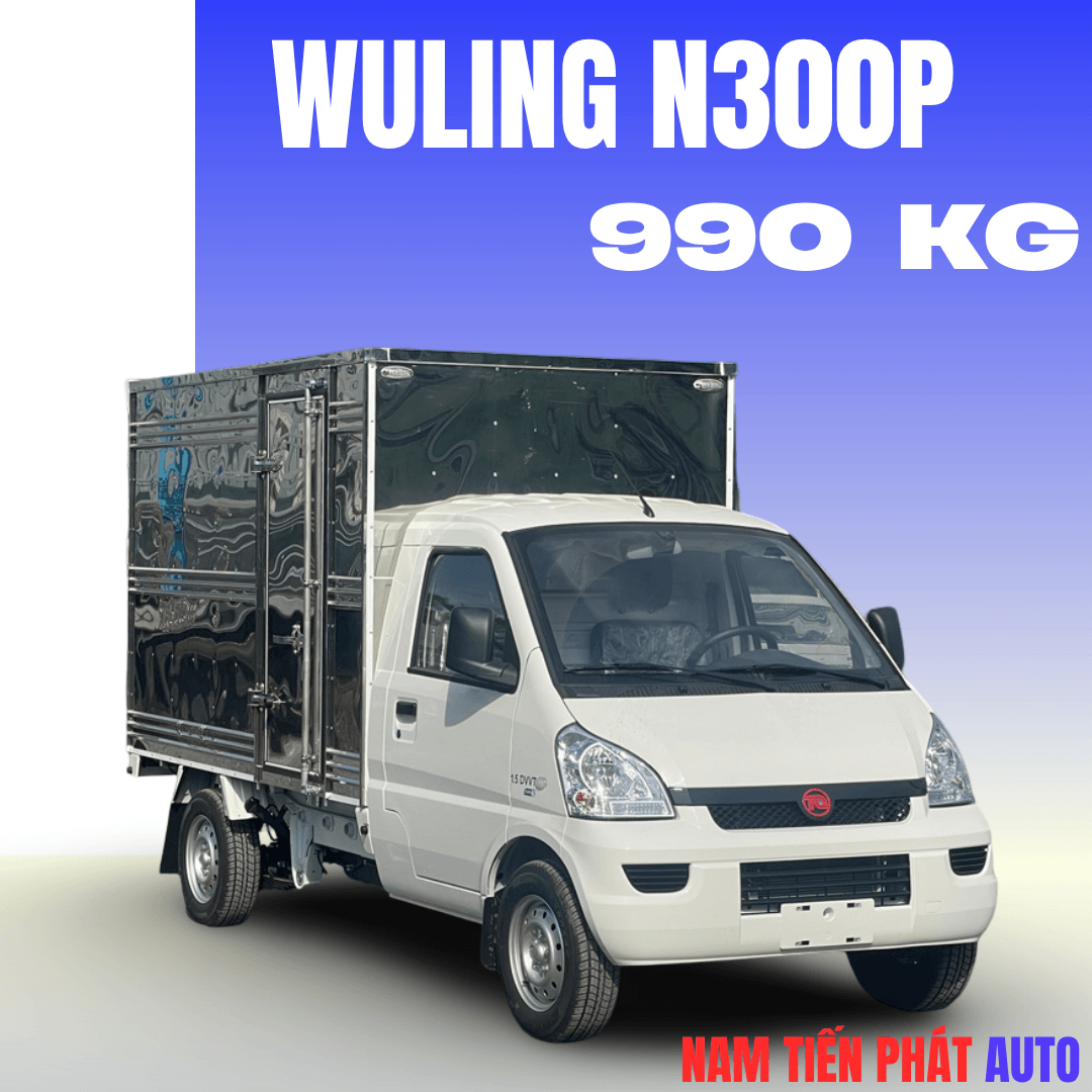 Hình ảnh xe tải Wuling TQ N300P màu trắng, động cơ bền bỉ, tiết kiệm nhiên liệu, giao xe nhanh toàn quốc.
